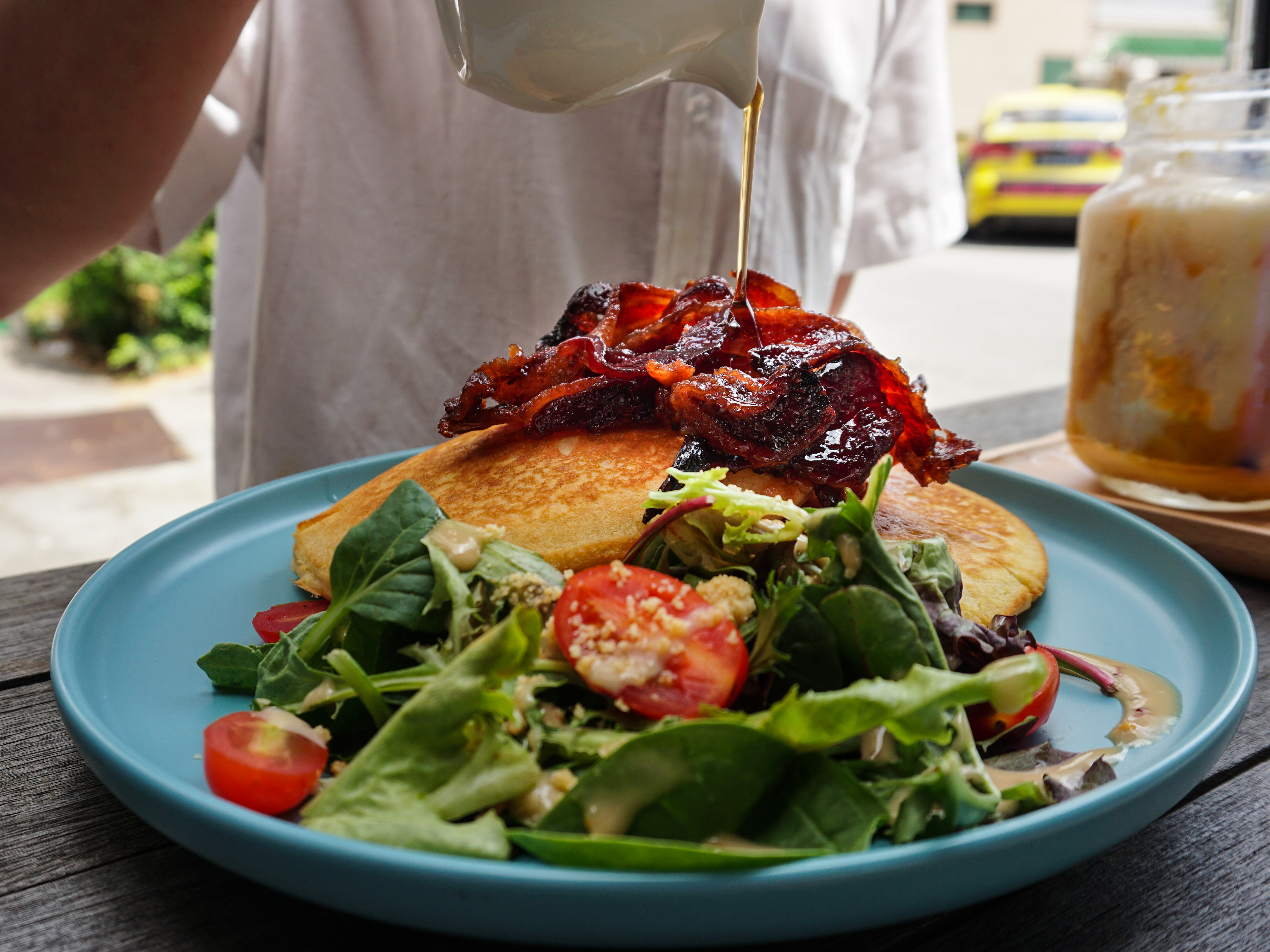 Pancakes with Candy Bacon